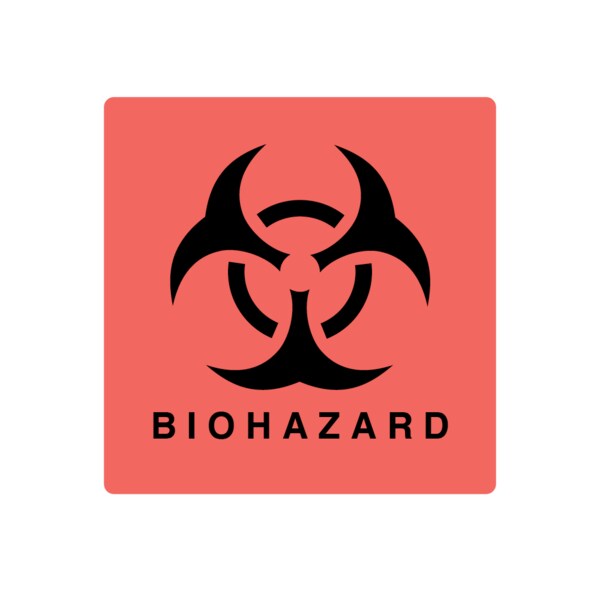 Label, Biohazard Symbol - Laminated 4-15/16" x 5"